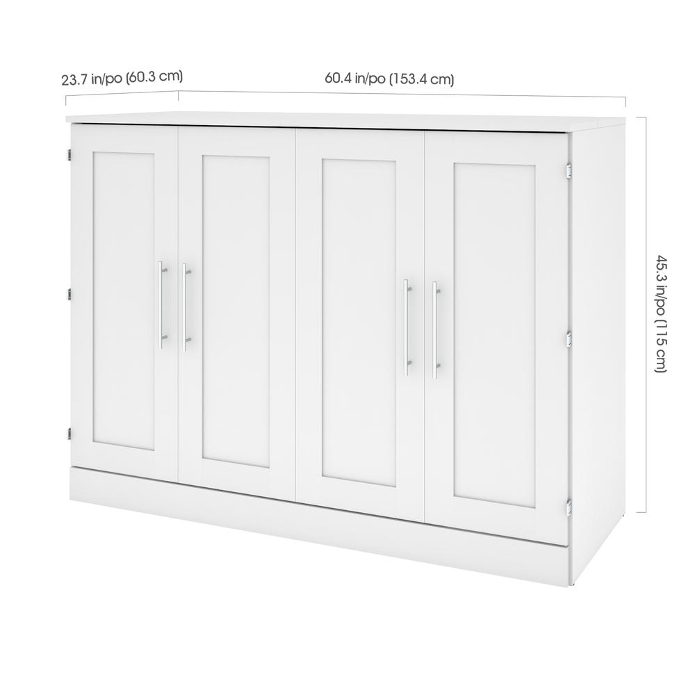 Full Cabinet Bed with Mattress in White. Picture 6