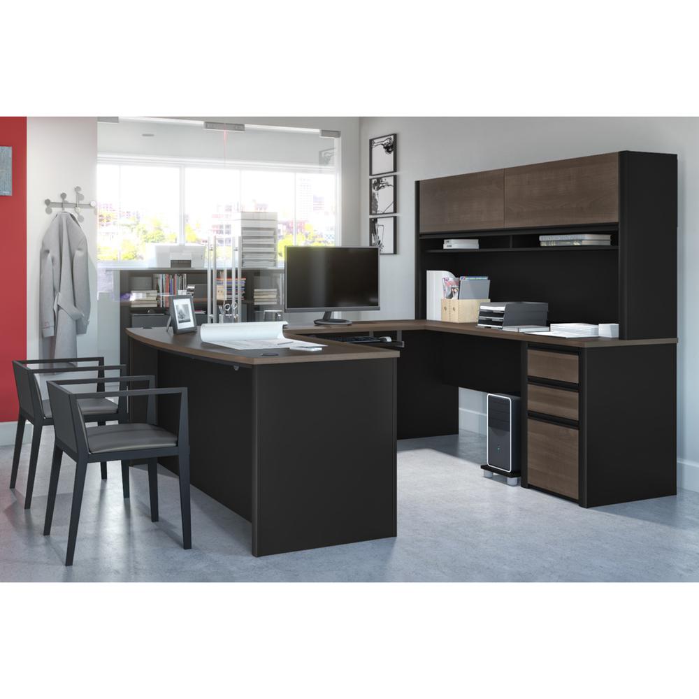 72W U-Shaped Executive Desk with Pedestal and Hutch. Picture 3