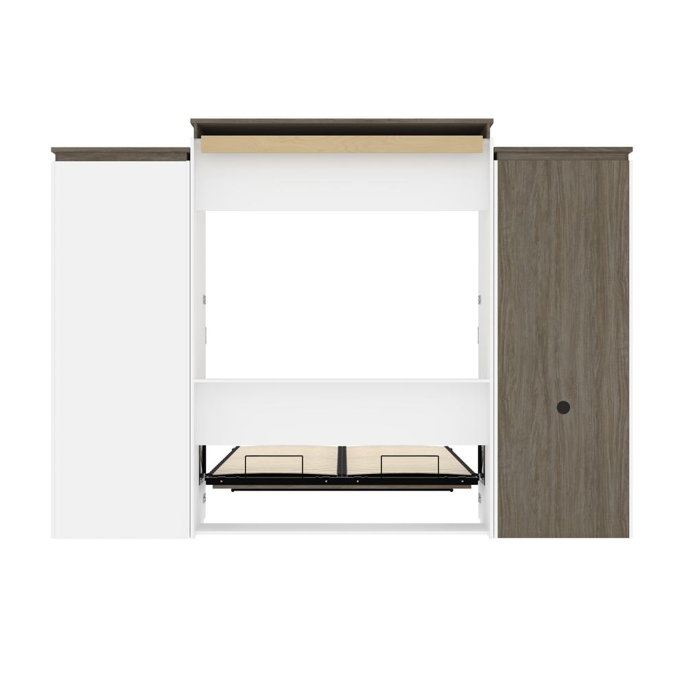 Queen Murphy Bed with Shelves and Storage Cabinet with Fold-Out Desk (126W). Picture 11