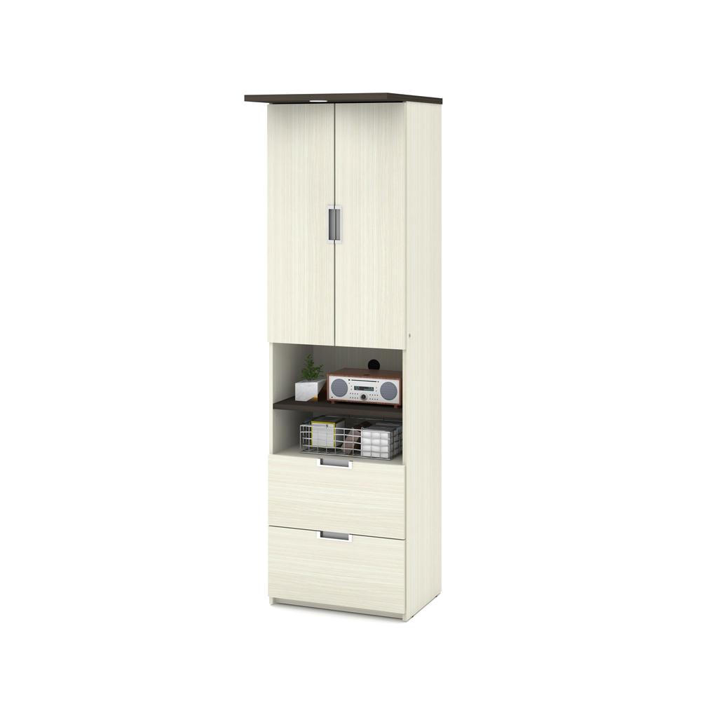Bestar Lumina Storage Unit in White Chocolate & Dark Chocolate. Picture 1