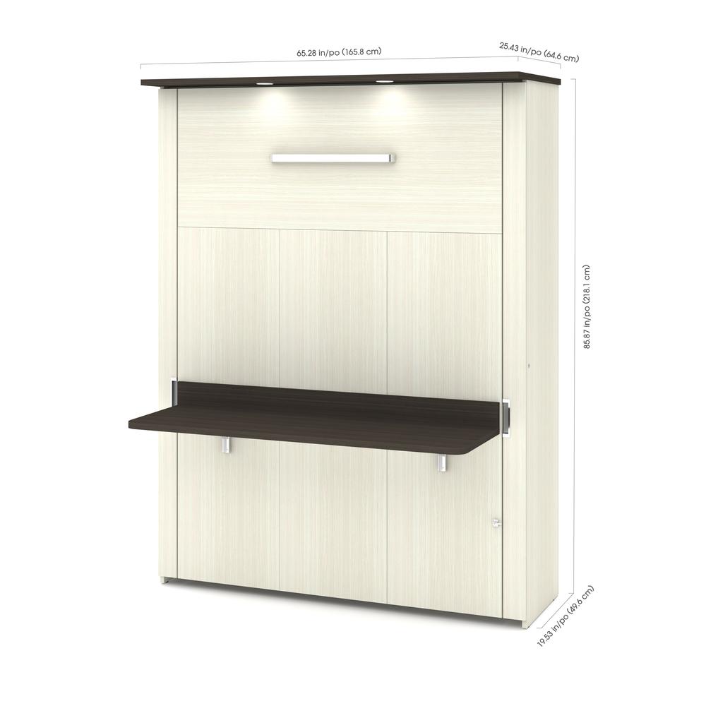 Lumina Queen Murphy Bed with Desk and 2 Storage Cabinets (114W). Picture 4