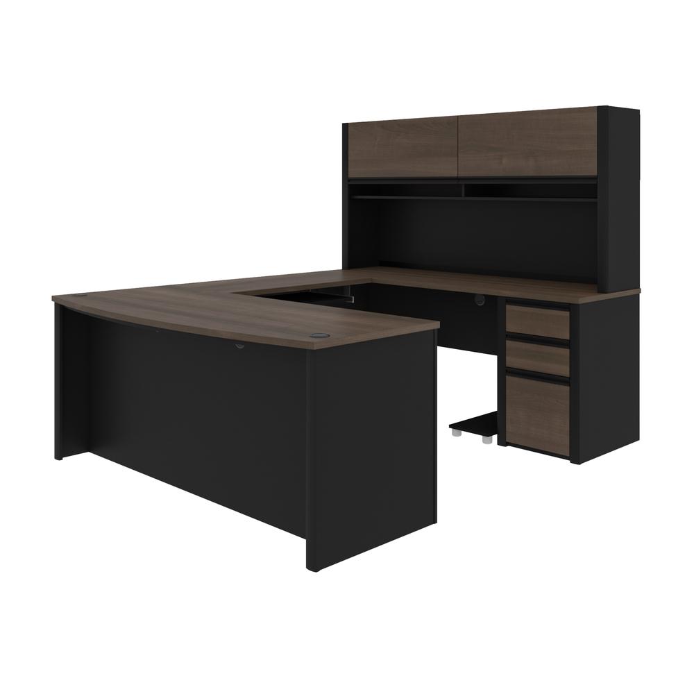 72W U-Shaped Executive Desk with Pedestal and Hutch. Picture 2