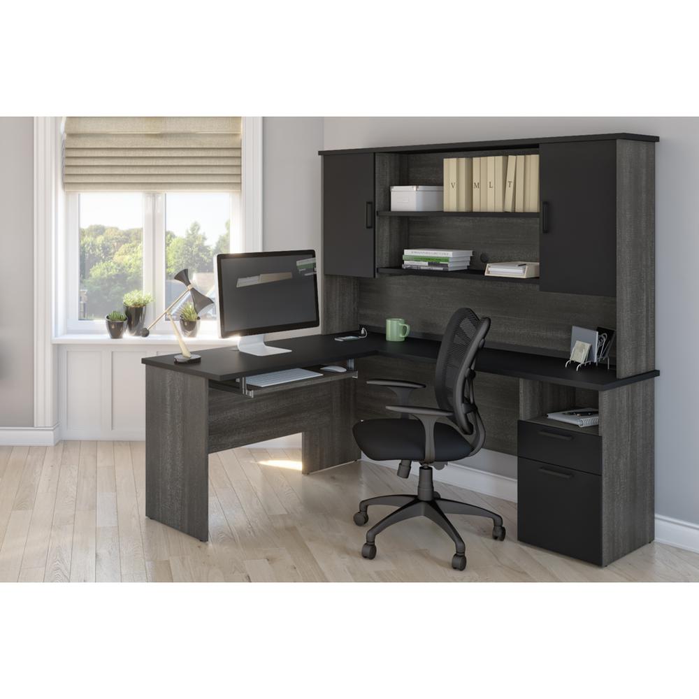 L-Shaped Desk with Hutch. Picture 4