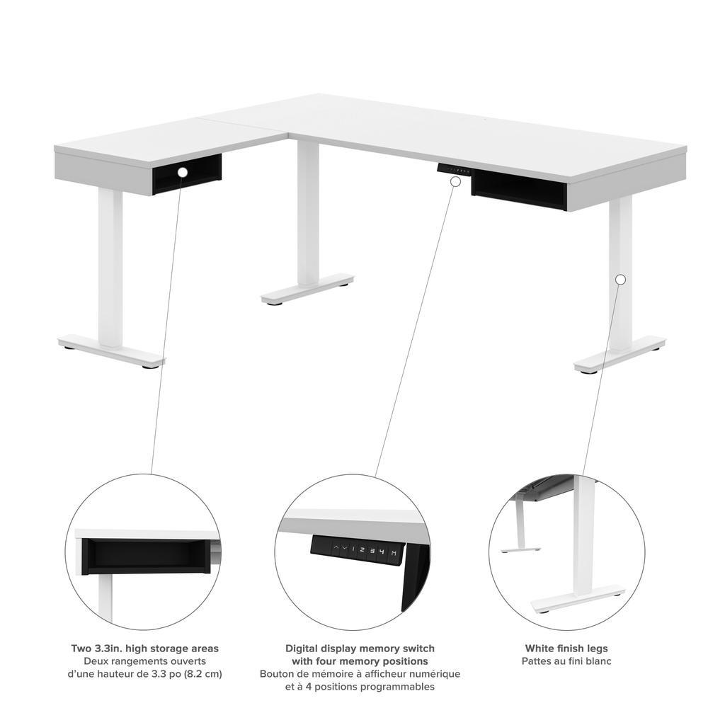 81W L-Shaped Standing Desk with Credenza. Picture 7