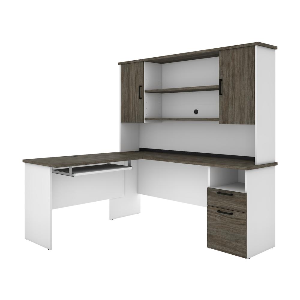 L-Shaped Desk with Hutch. Picture 1
