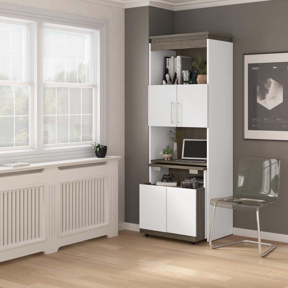 Orion 30W Tall Storage Cabinet with Doors and Fold-Out Desk. Picture 12