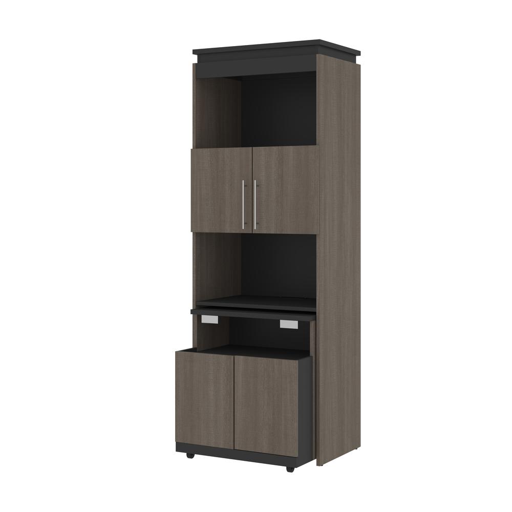 Orion 30W Tall Storage Cabinet with Doors and Fold-Out Desk. Picture 1