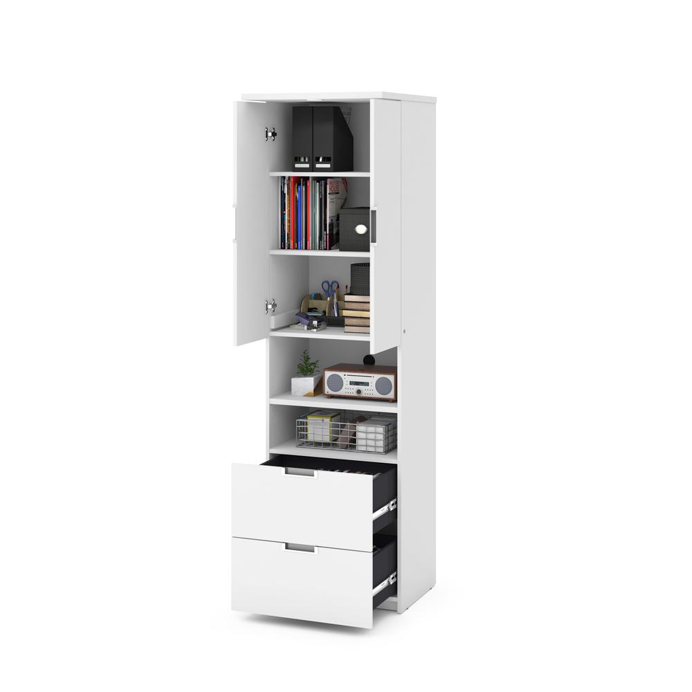 Bestar Lumina Storage Unit with Drawers & Doors in White. Picture 2