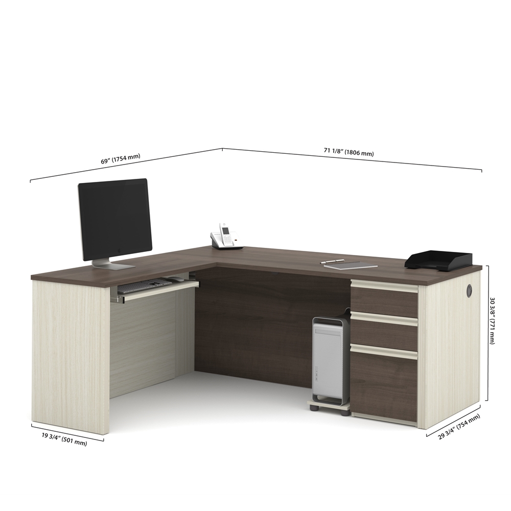 L-Shaped Desk with Pedestal. Picture 3