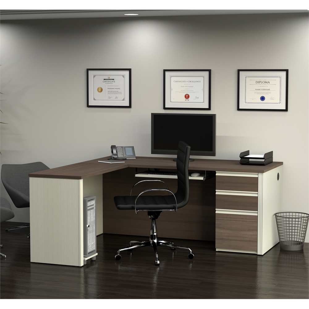 L-Shaped Desk with Pedestal. Picture 2