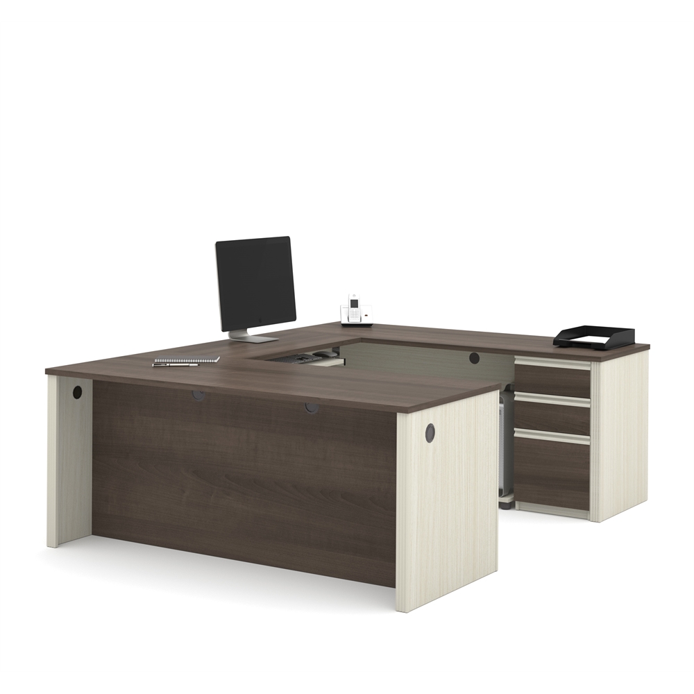 72W U-Shaped Executive Desk with Pedestal. Picture 1
