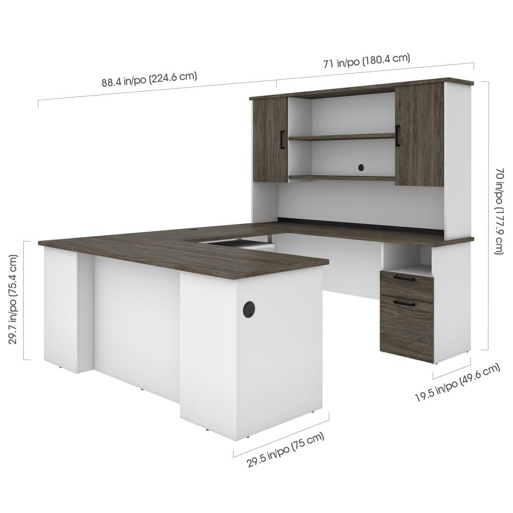 U or L-Shaped Executive Desk with Hutch. Picture 5