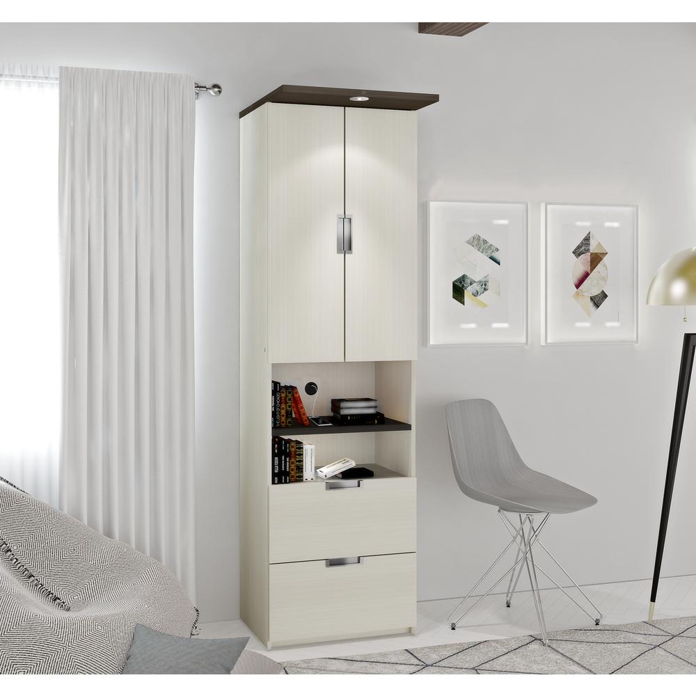 Bestar Lumina Storage Unit in White Chocolate & Dark Chocolate. Picture 3