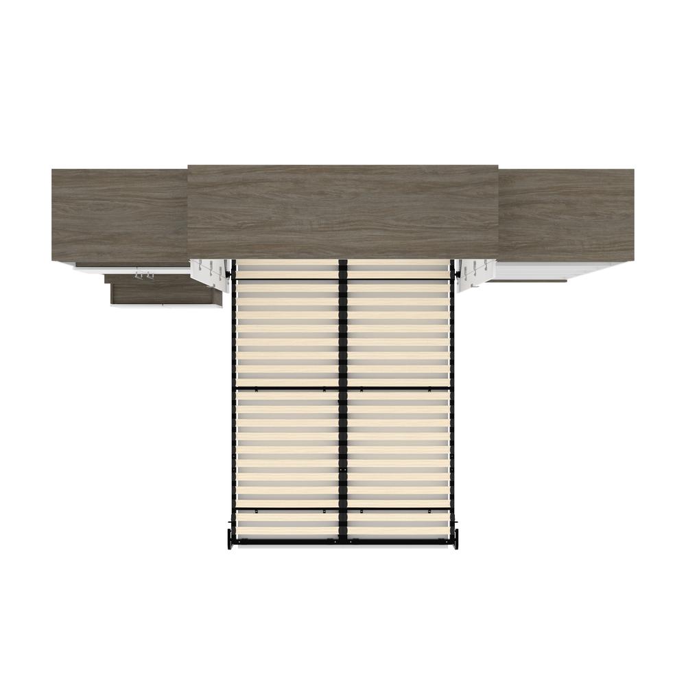 Queen Murphy Bed with Shelves and Storage Cabinet with Fold-Out Desk (126W). Picture 12