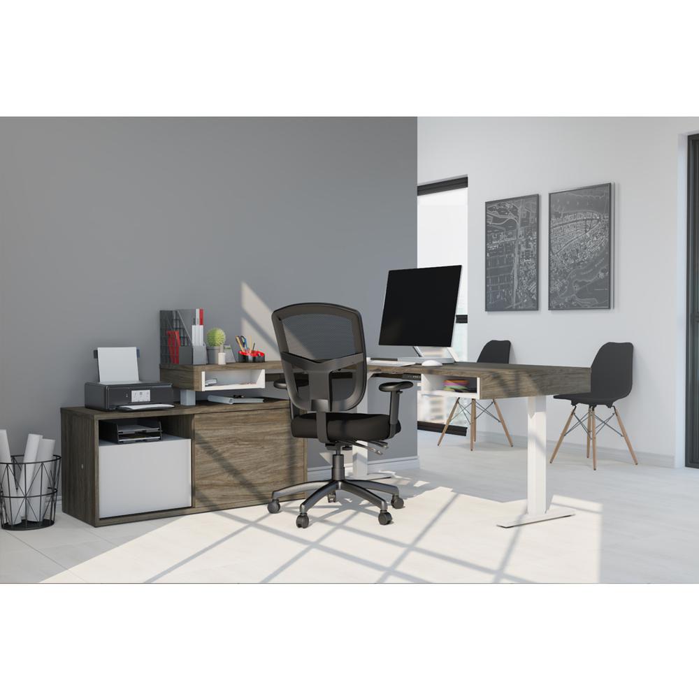 81W L-Shaped Standing Desk with Credenza. Picture 3