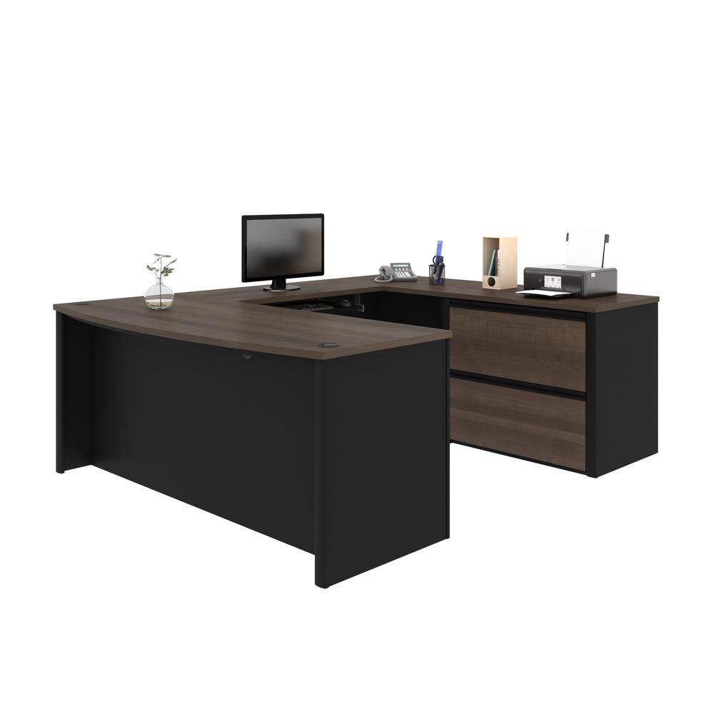 72W U-Shaped Executive Desk with Lateral File Cabinet. Picture 1