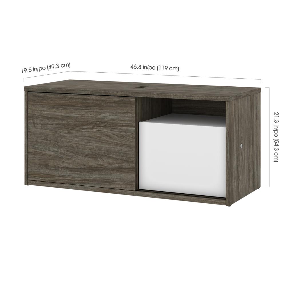 81W L-Shaped Standing Desk with Credenza. Picture 5