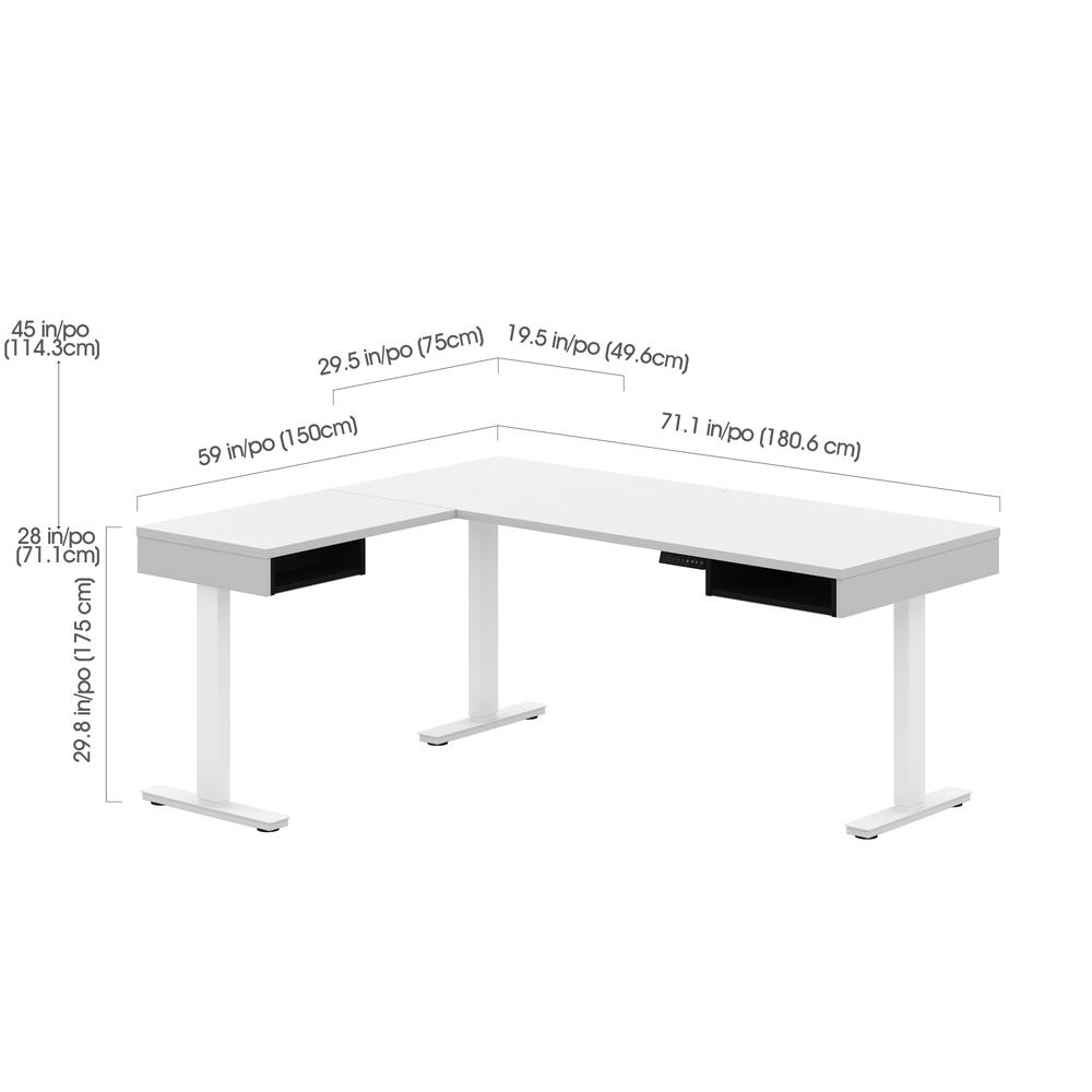 81W L-Shaped Standing Desk with Credenza. Picture 4