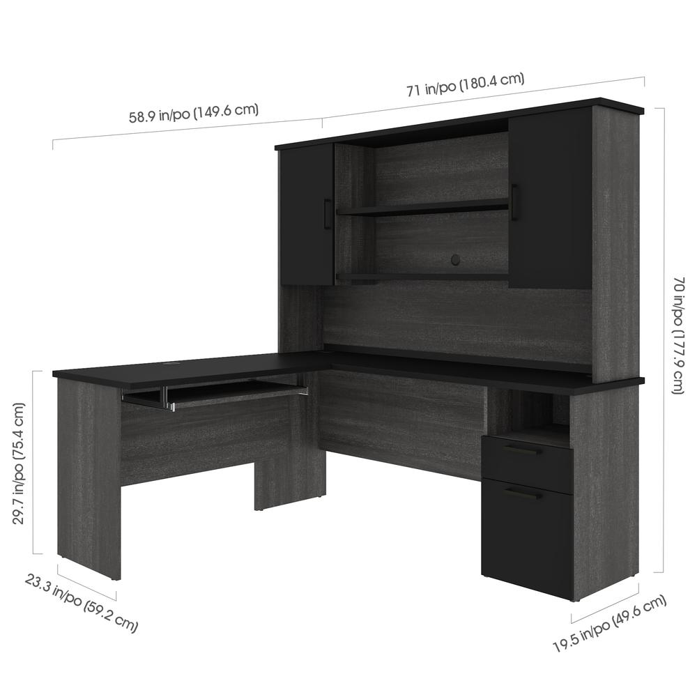 L-Shaped Desk with Hutch. Picture 5