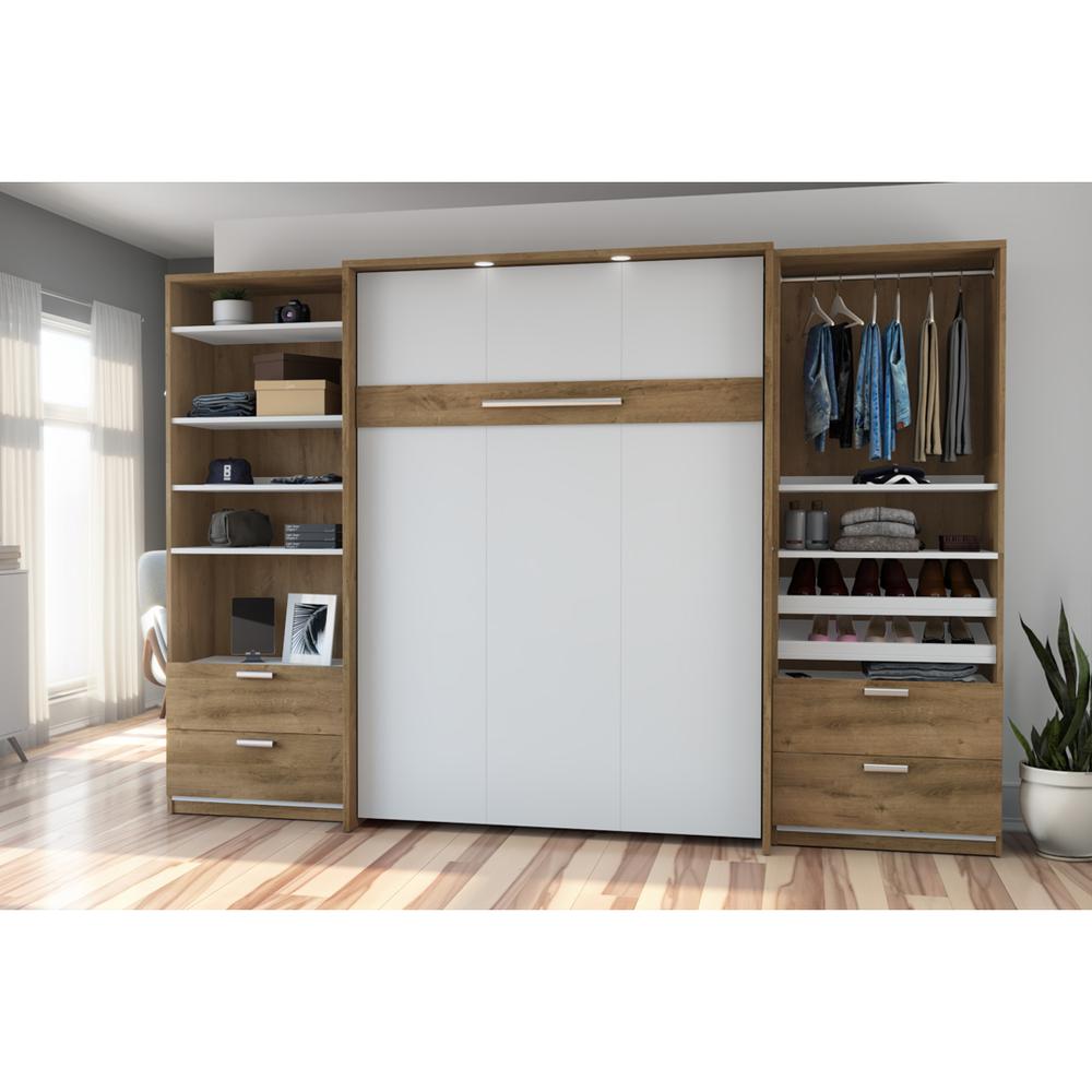 Full Murphy Bed with 2 Closet Organizers with Drawers (119W). Picture 5