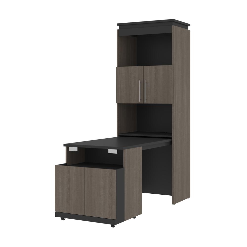 Orion 30W Tall Storage Cabinet with Doors and Fold-Out Desk. Picture 7