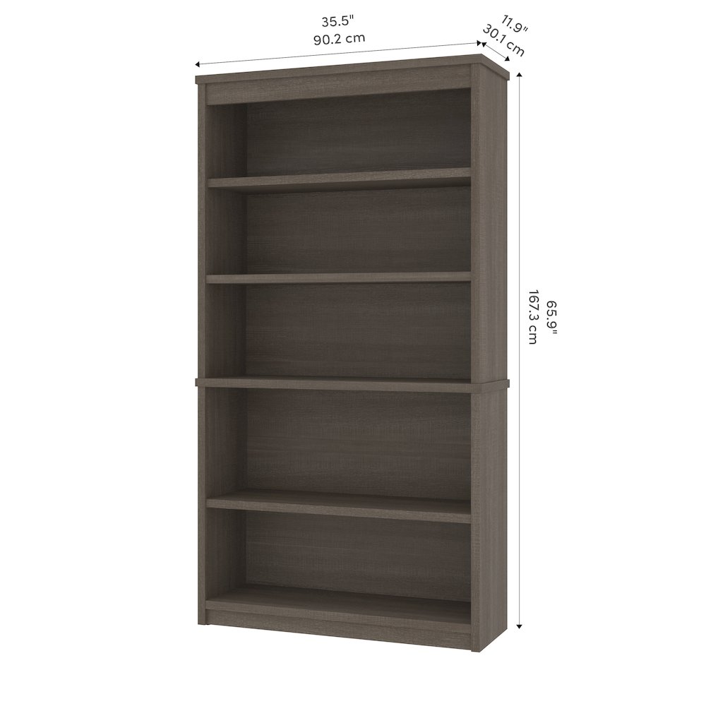Bestar Universel 36W Bookcase in bark grey. Picture 9