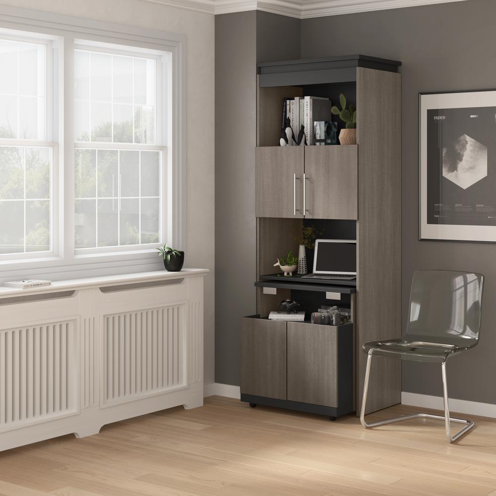 Orion 30W Tall Storage Cabinet with Doors and Fold-Out Desk. Picture 12