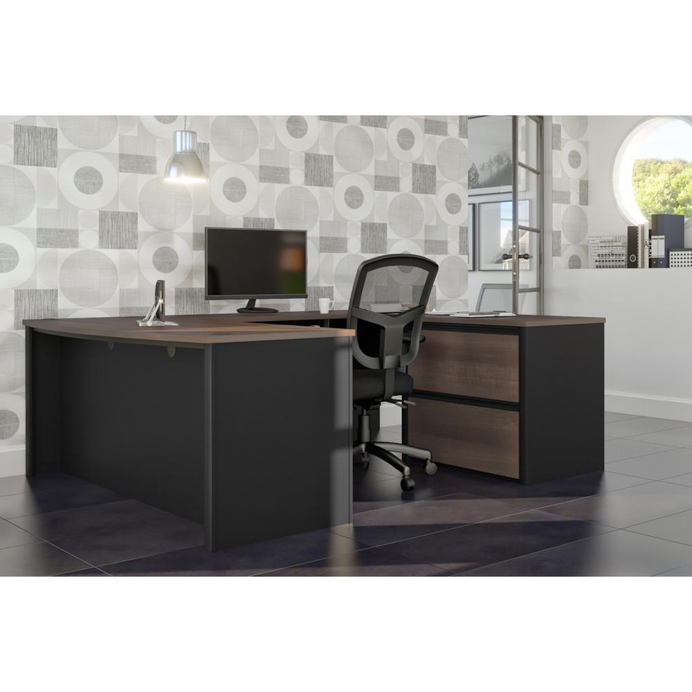 72W U-Shaped Executive Desk with Lateral File Cabinet. Picture 3