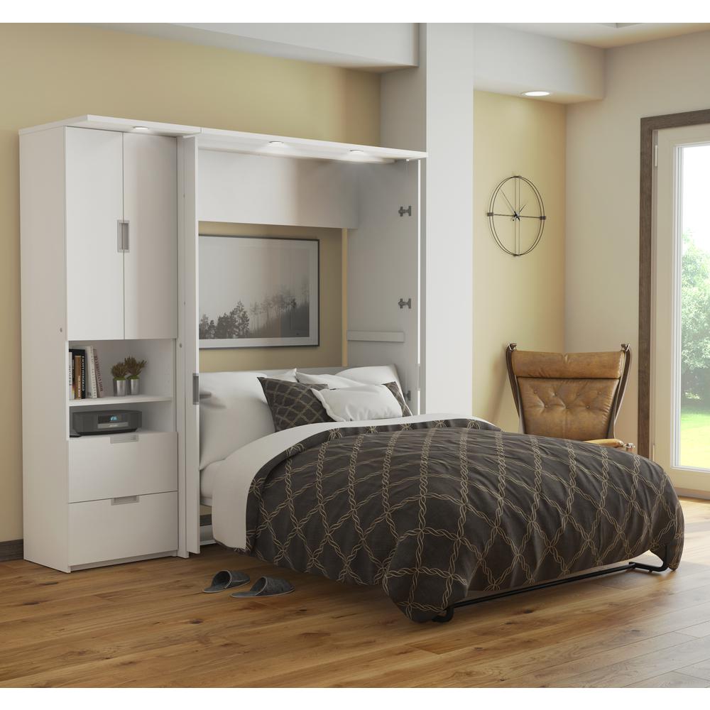 Lumina Full Murphy Bed with Storage Cabinet (84W). Picture 4
