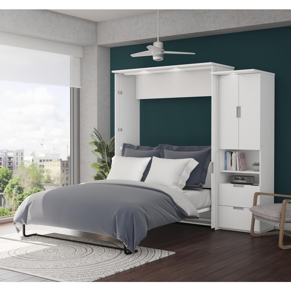 Lumina Queen Murphy Bed with Storage Cabinet (91W). Picture 6