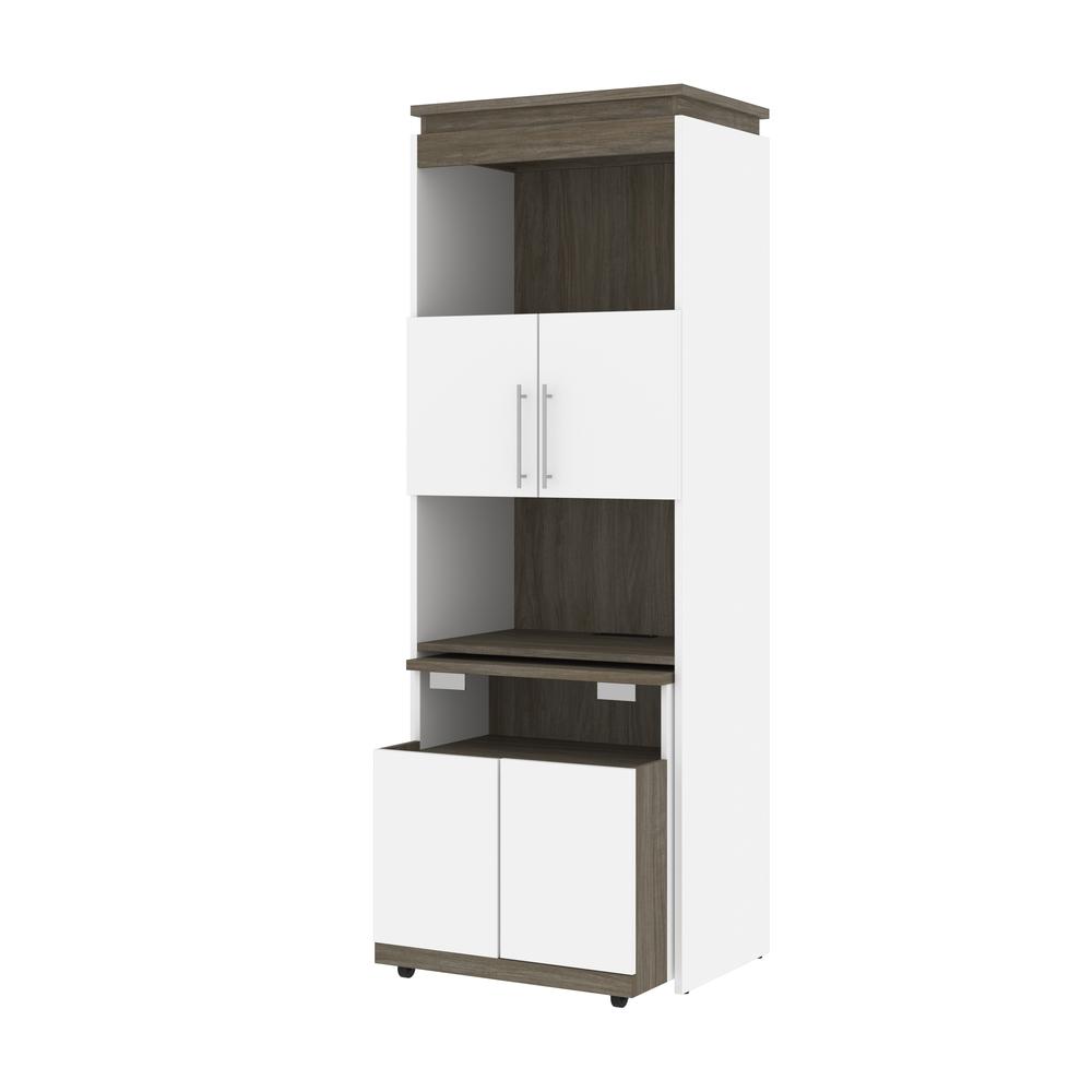 Orion 30W Tall Storage Cabinet with Doors and Fold-Out Desk. Picture 1