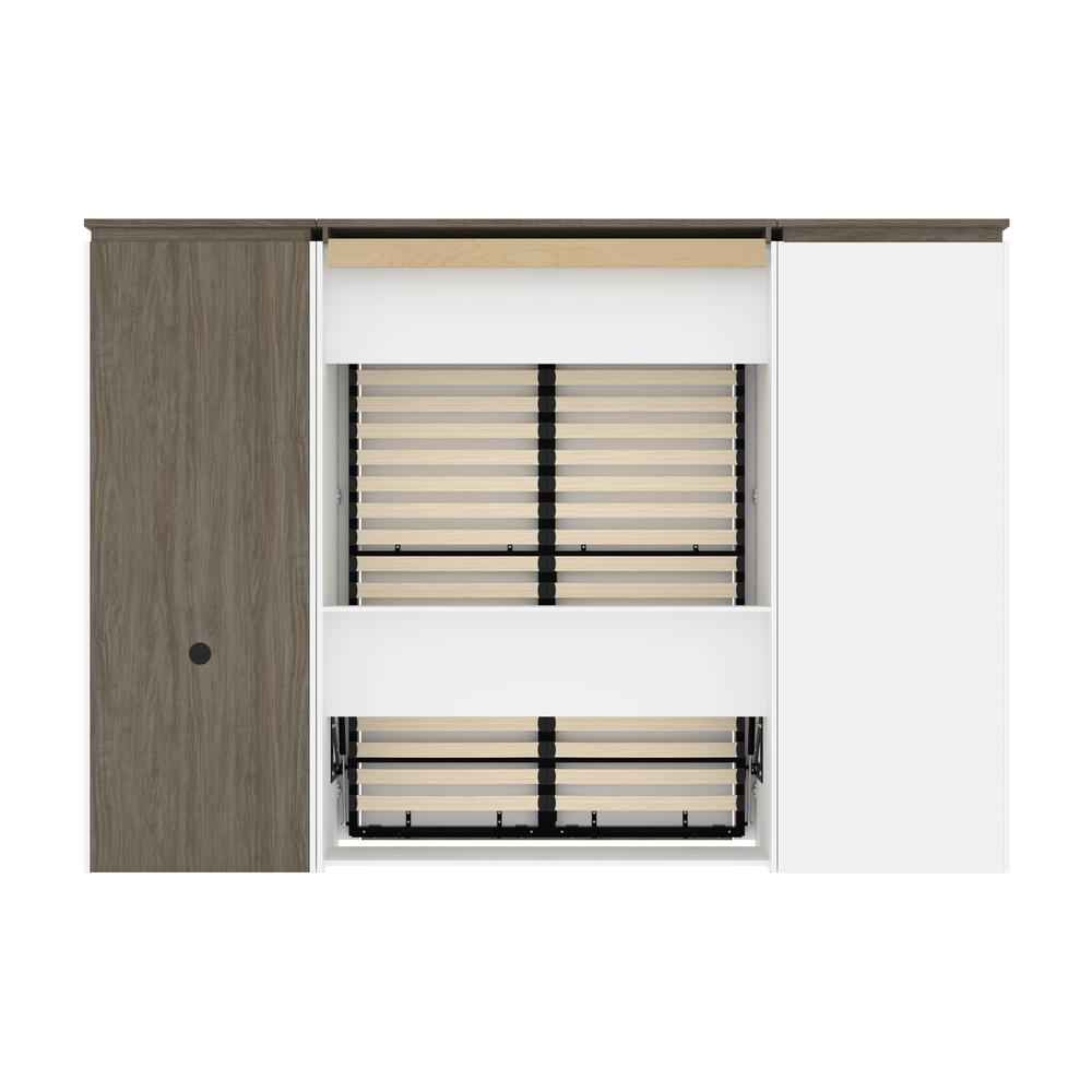 Full Murphy Bed with Shelves and Storage Cabinet with Fold-Out Desk (120W). Picture 5