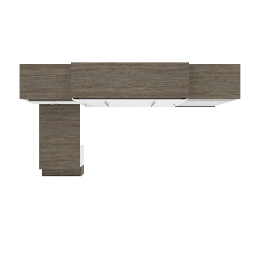 Queen Murphy Bed with Shelves and Storage Cabinet with Fold-Out Desk (126W). Picture 6