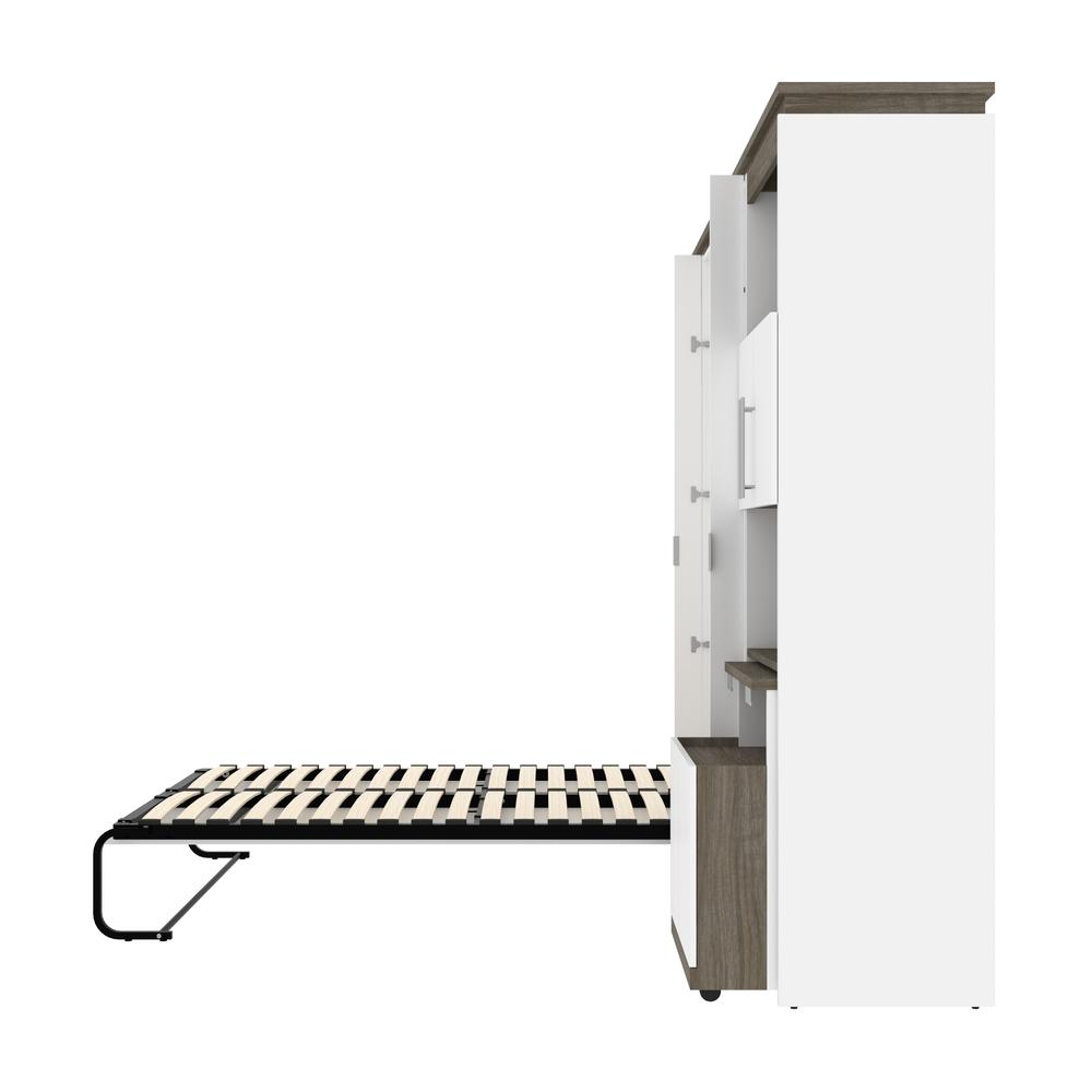 Full Murphy Bed with Shelves and Storage Cabinet with Fold-Out Desk (120W). Picture 10