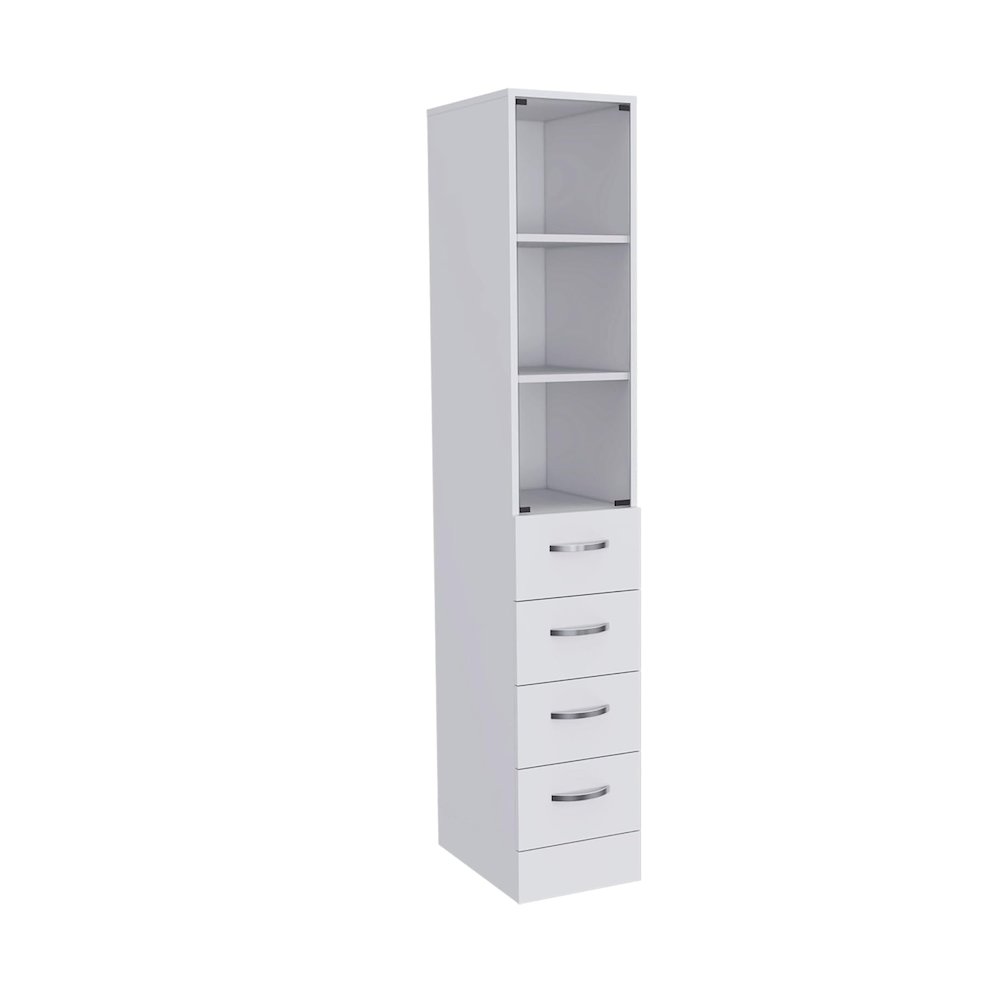 Vangard Linen Cabinet White MDF. Picture 1