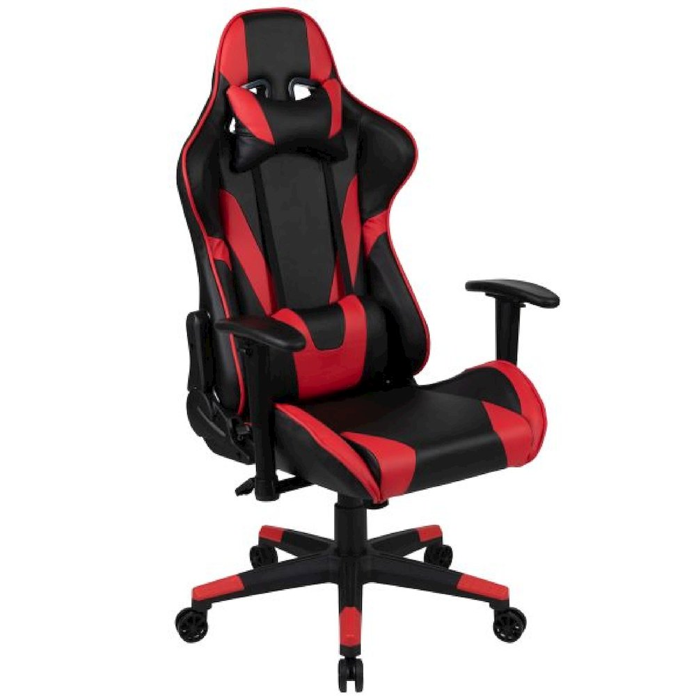 X20 Gaming Chair Racing Office Ergonomic Computer PC Adjustable Swivel Chair with Fully Reclining Back in Red LeatherSoft. Picture 1