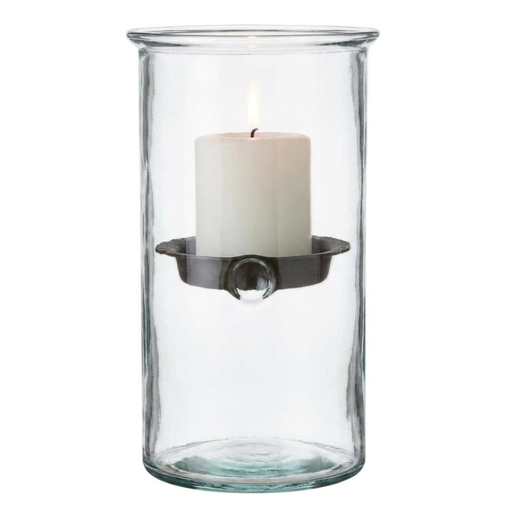 Mini Glass Candle Cylinders W Rustic Insert - Small. Picture 1