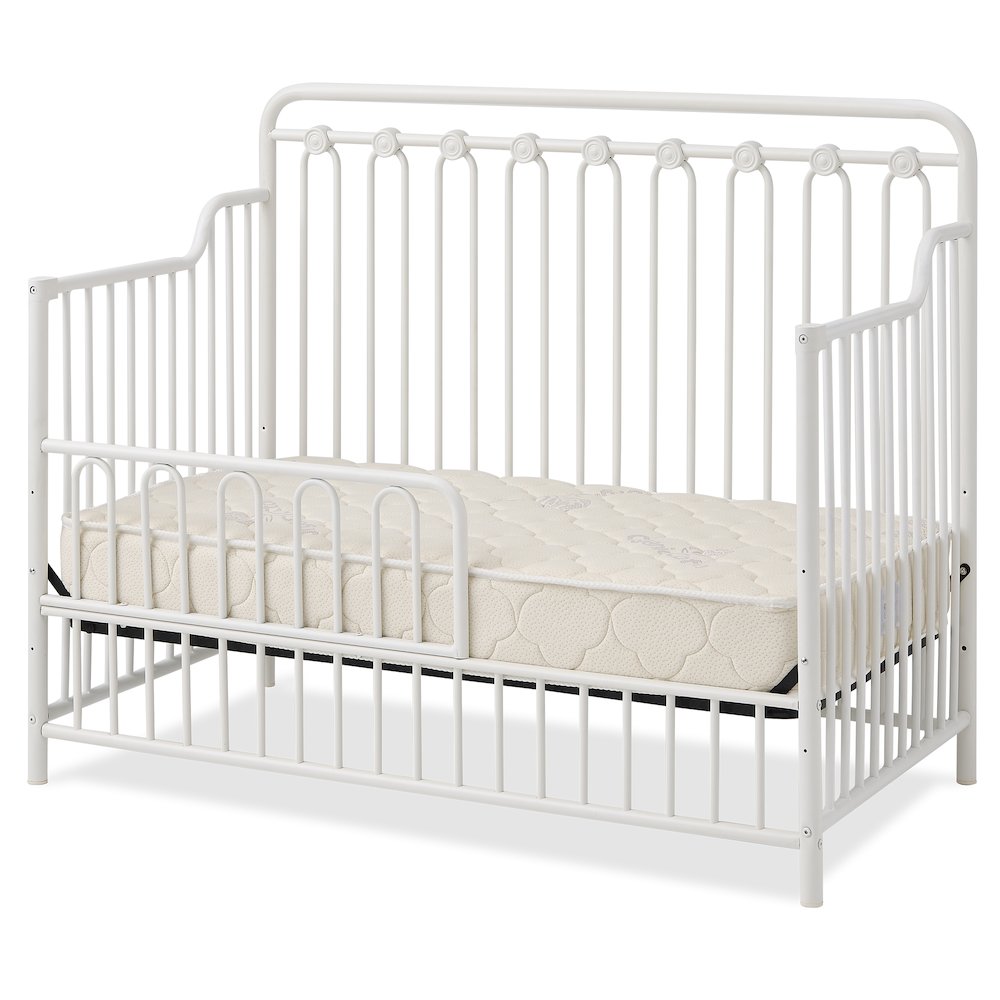 Baldwin 4 in 1 Convertible Full Sized Metal Crib in Alabaster White. Picture 2