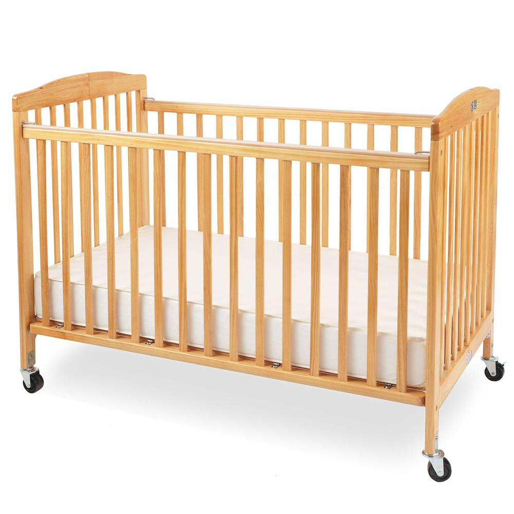 The Full size Wood Folding Crib-Natural