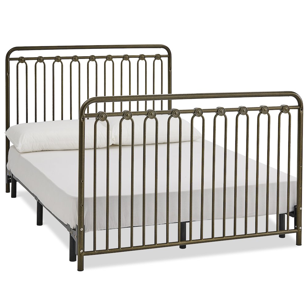 Baldwin 4 in 1 Convertible Full Sized Metal Crib in Golden Nuggest. Picture 4