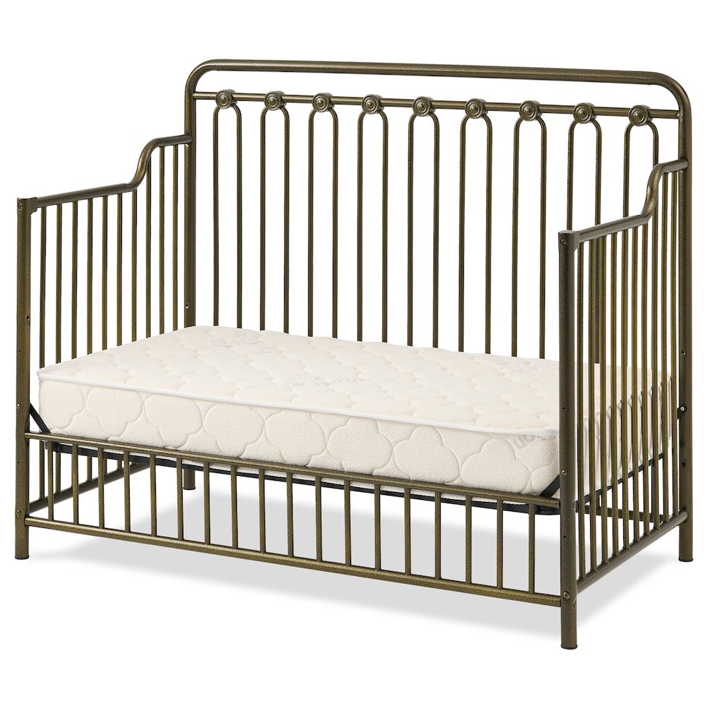 Baldwin 4 in 1 Convertible Full Sized Metal Crib in Golden Nuggest. Picture 3