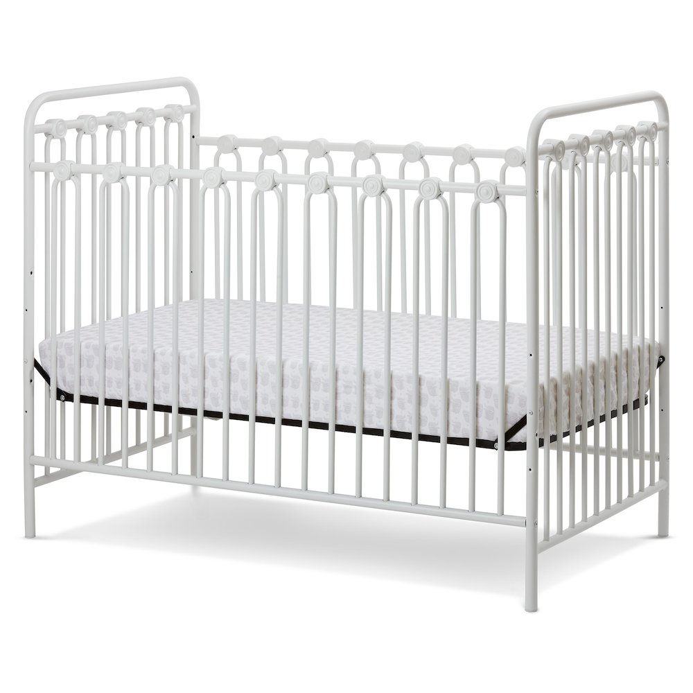 Napa 3 in 1 Convertible Full Sized Metal Crib in Alabaster White. Picture 1