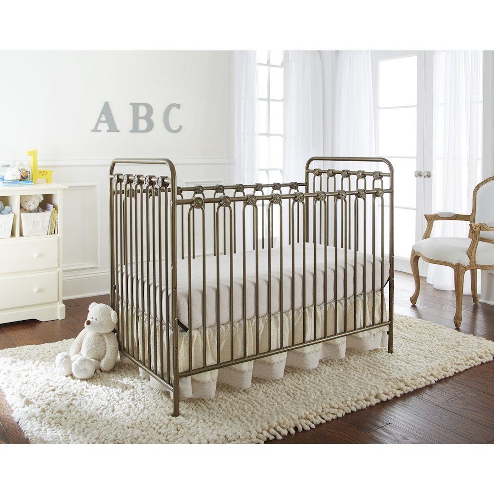 Napa 3 in 1 Convertible Full Sized Metal Crib in Alabaster White. Picture 4