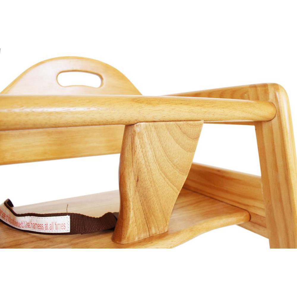 Solid Wood Stackable High Chair, Natural. Picture 5