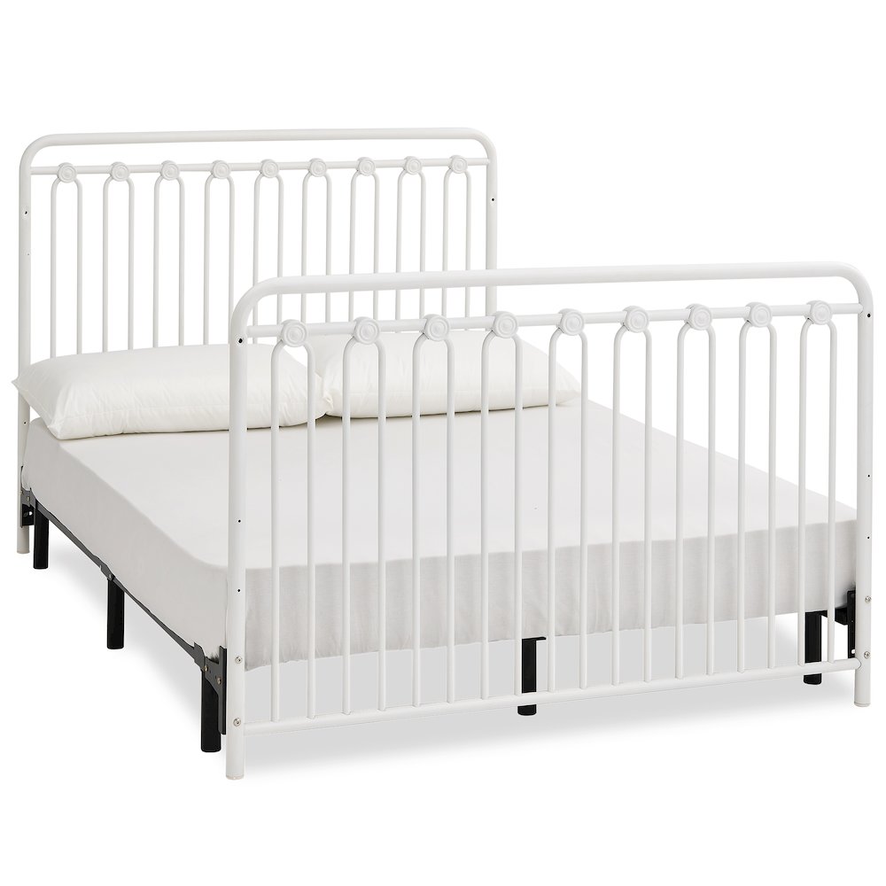 Baldwin 4 in 1 Convertible Full Sized Metal Crib in Alabaster White. Picture 4