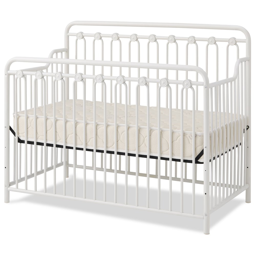 Baldwin 4 in 1 Convertible Full Sized Metal Crib in Alabaster White. Picture 1