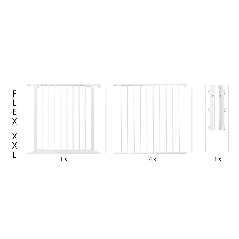 Flex XXL Room Divider Safety Gate, Play Space 35.4" - 138", White. Picture 1