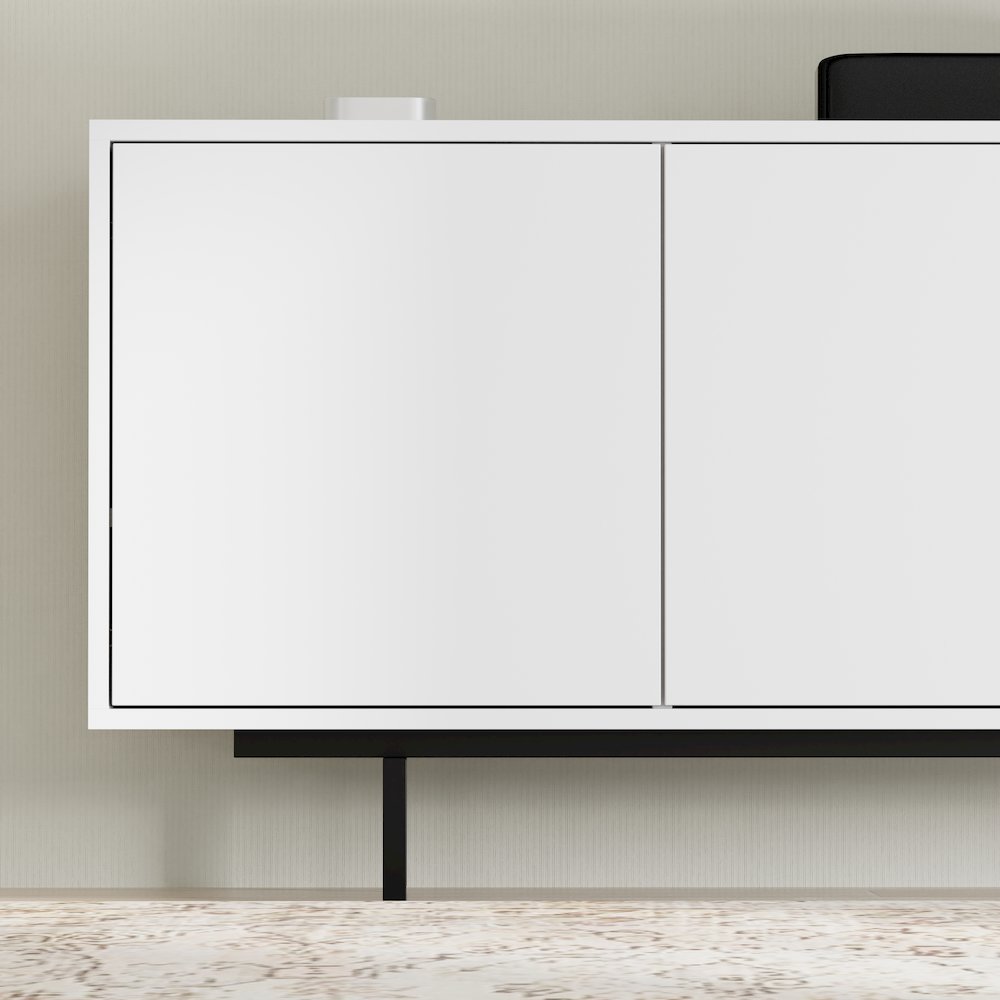 Graysen White Laminate 4 Door TV Console. Picture 12