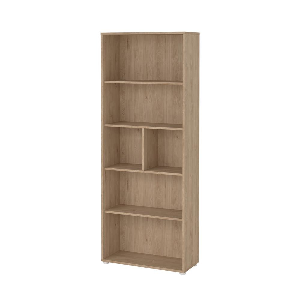 Brown 6-Shelf Bookcase with Adjustable Storage Shelves for Office Use. Picture 4
