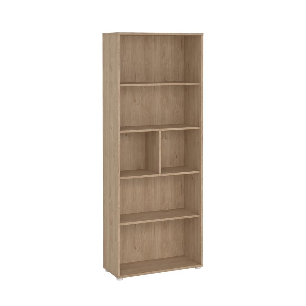 Brown 6-Shelf Bookcase with Adjustable Storage Shelves for Office Use. Picture 1